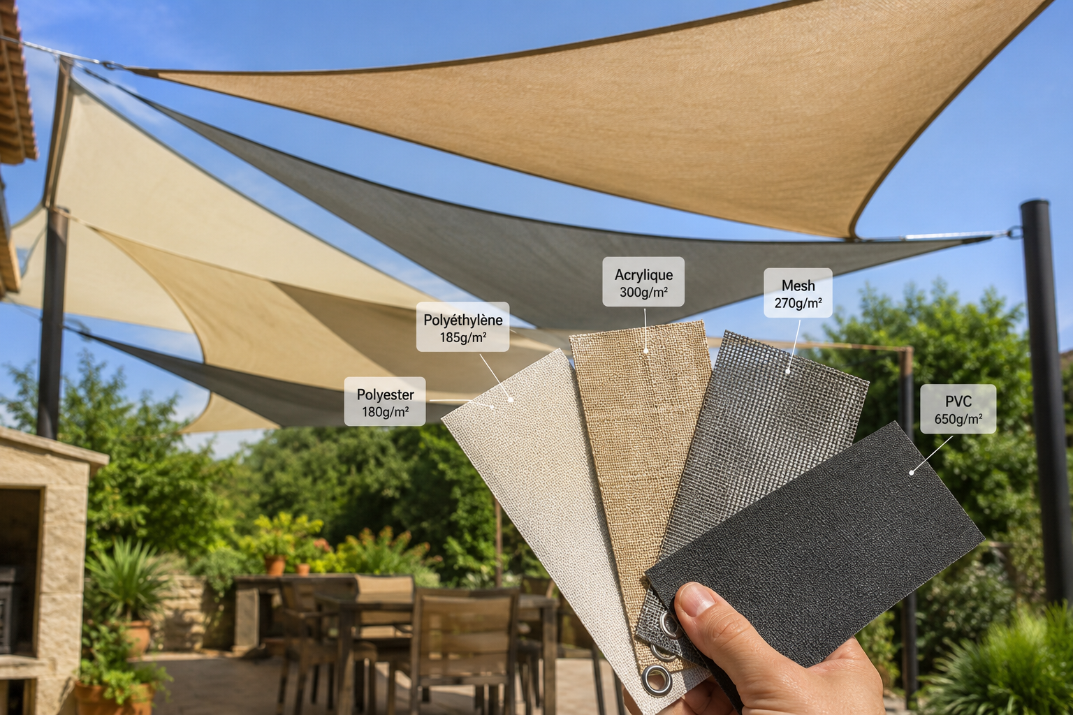 HDPE, polyester, coton : quel tissu choisir pour votre voile d'ombrage ?