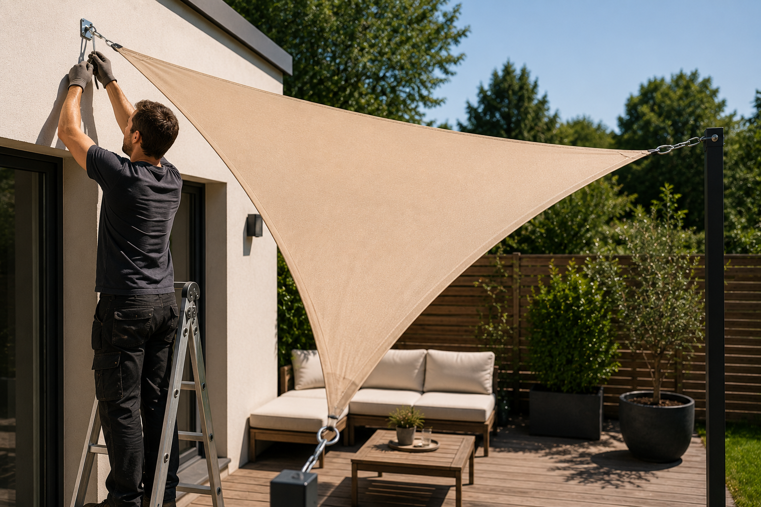 Comment monter une voile d'ombrage triangulaire : guide complet et conseils d'installation