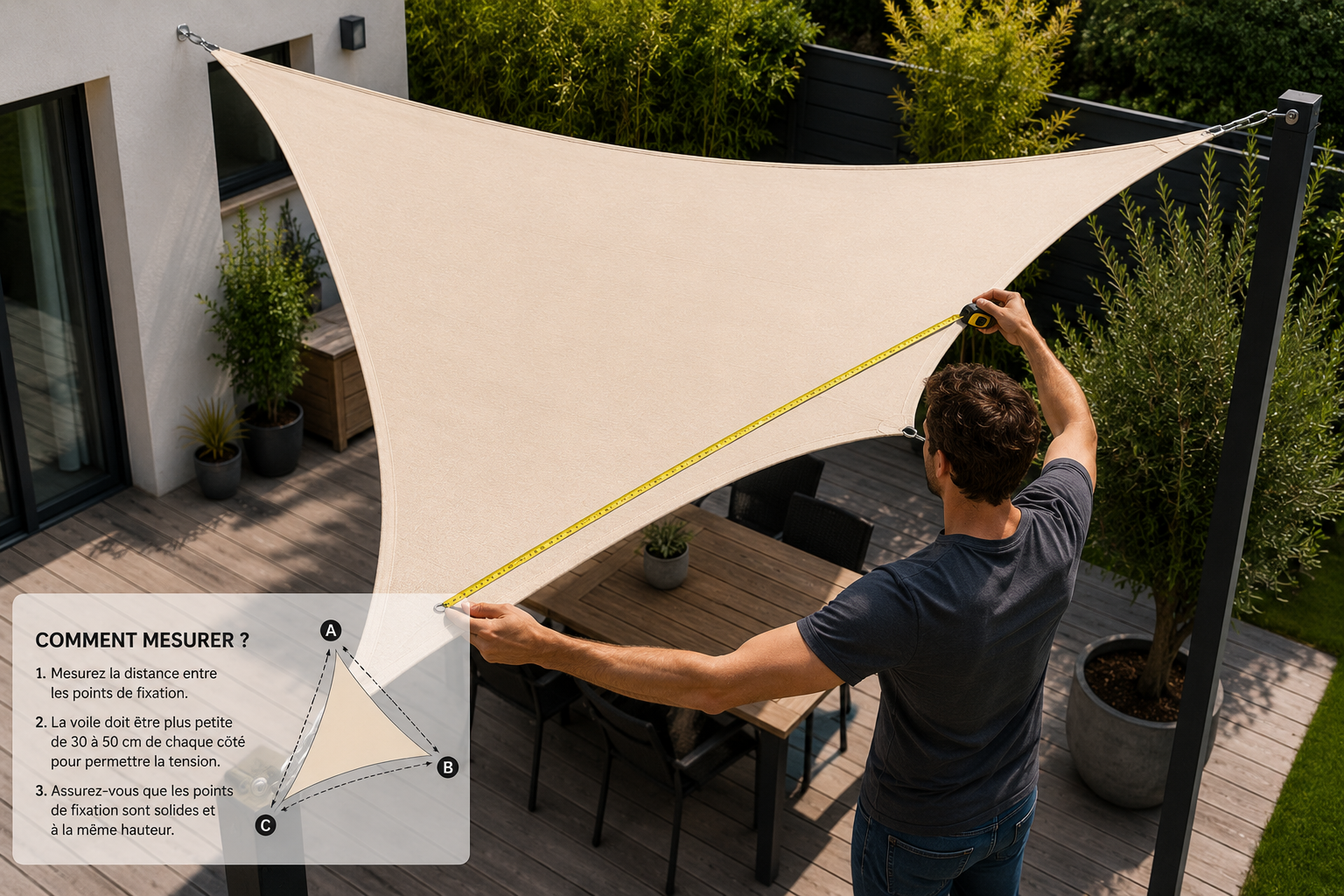 Comment choisir la bonne taille de voile d'ombrage : le guide pour ne pas se tromper