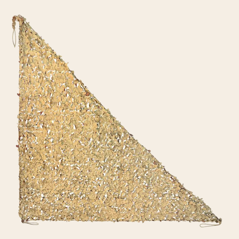 Filet camouflage triangulaire sable respirant léger pour terrasse et jardin