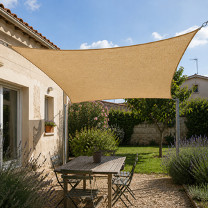Voile d’ombrage protection renforcée anti-UV & vent