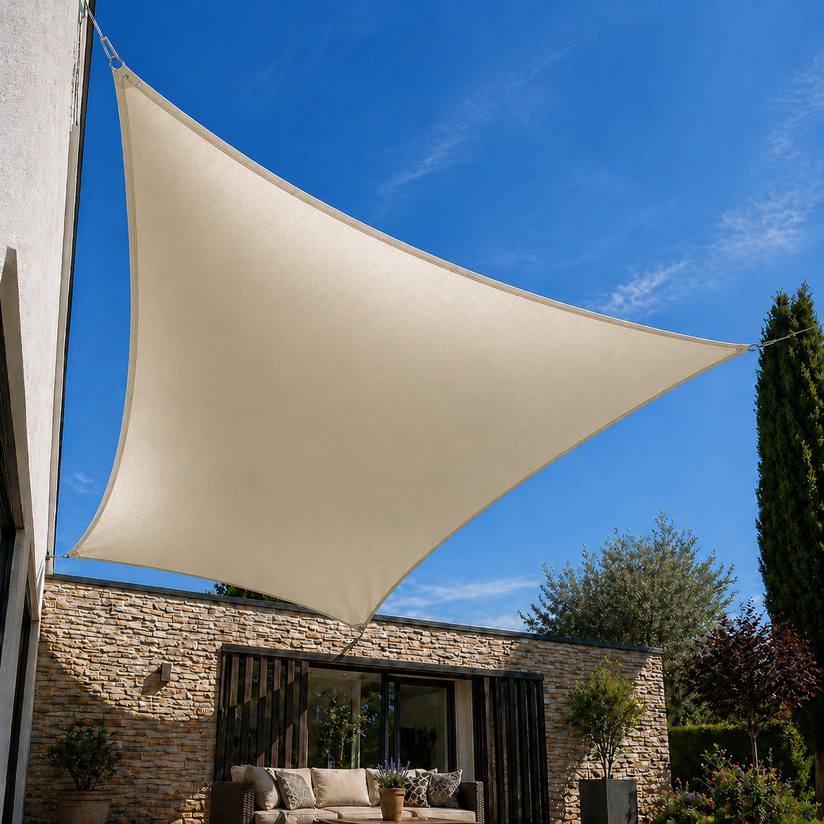 Voile d’ombrage grande taille protection UV imperméable
