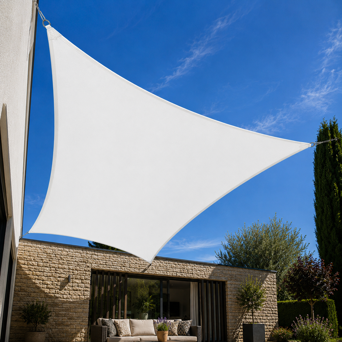Voile d’ombrage grande taille protection UV imperméable