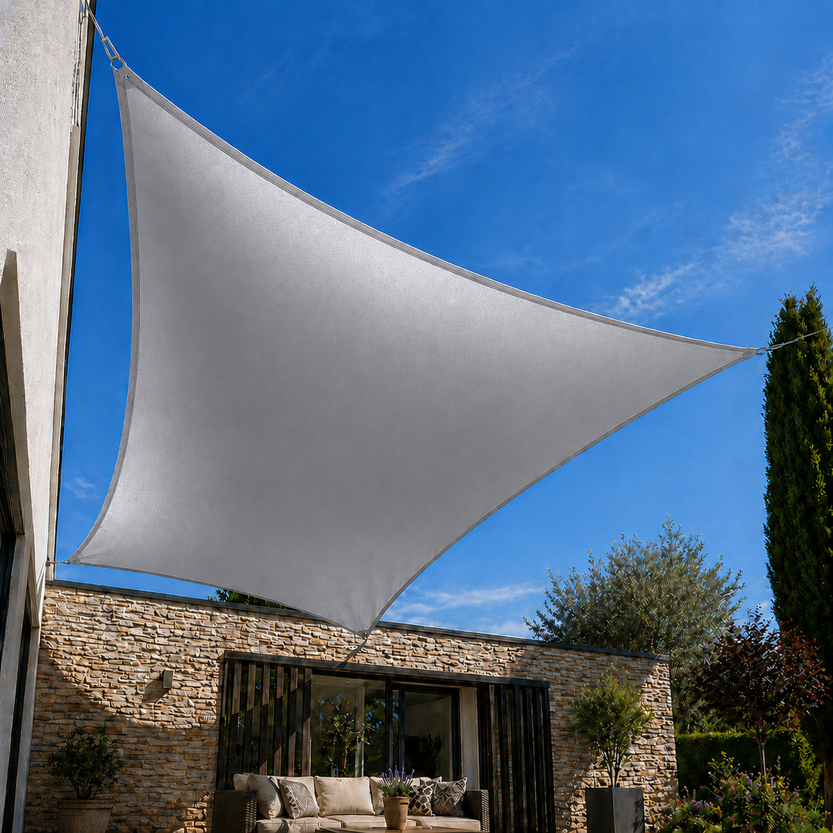 Voile d’ombrage grande taille protection UV imperméable
