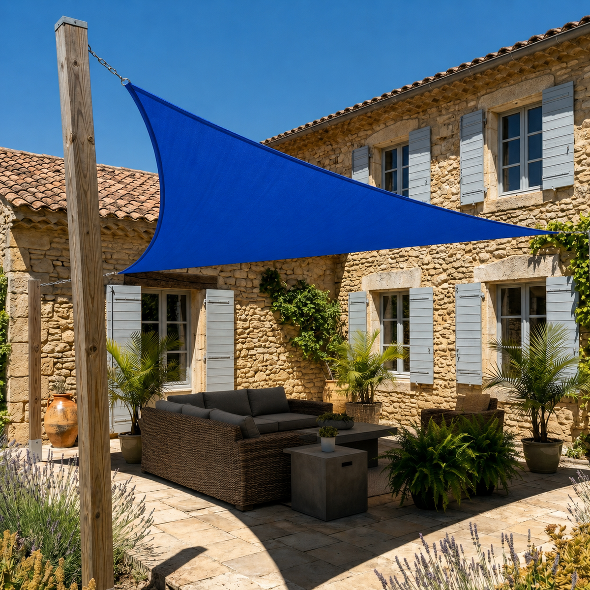 Voile d’ombrage triangulaire imperméable & UV