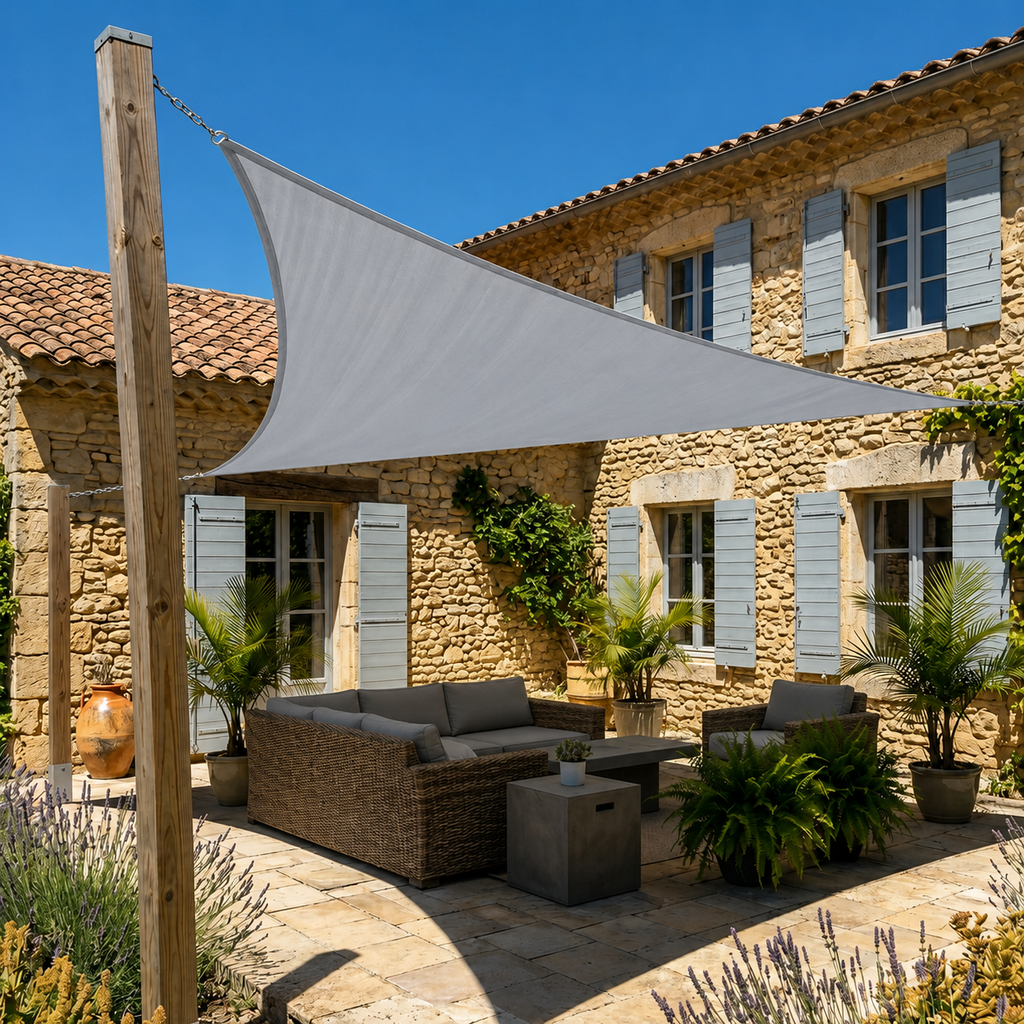 Voile d’ombrage triangulaire imperméable & UV