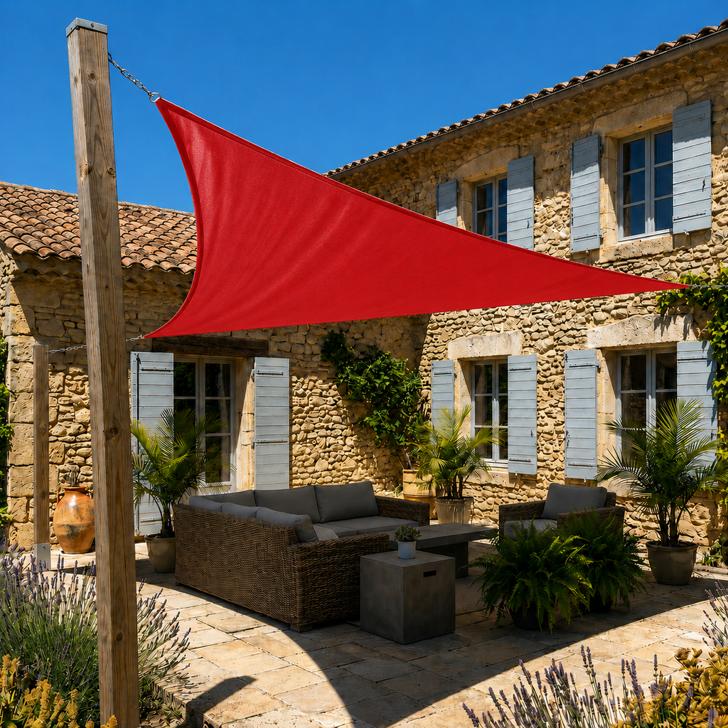 Voile d’ombrage triangulaire imperméable & UV