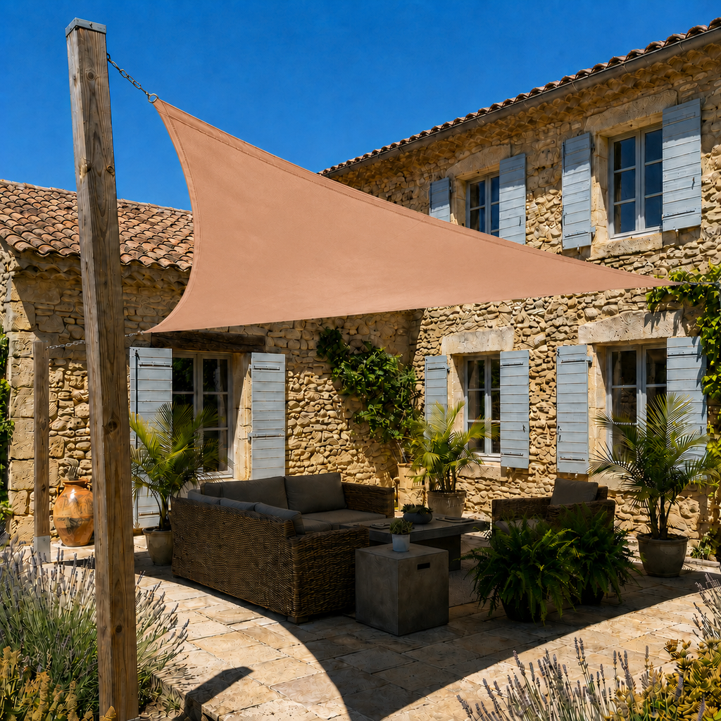 Voile d’ombrage triangulaire imperméable & UV