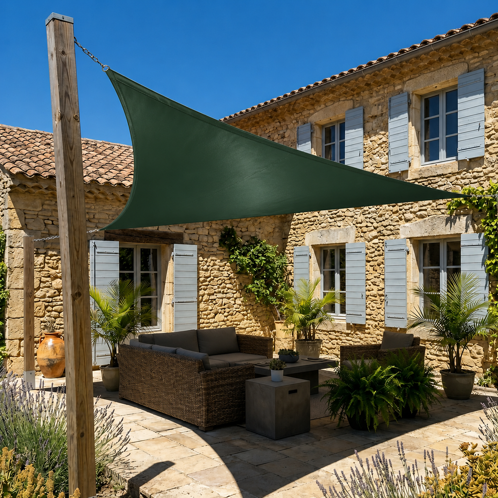 Voile d’ombrage triangulaire imperméable & UV