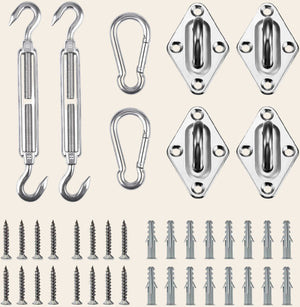 Kit Fixation Voile d’Ombrage Inox 304 – Résistant Vent