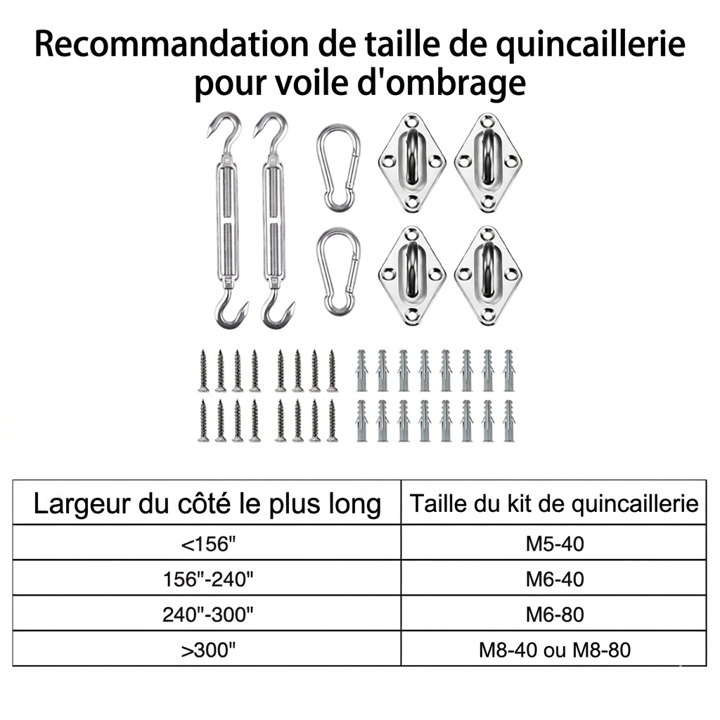 Voile d’ombrage grande taille protection UV imperméable